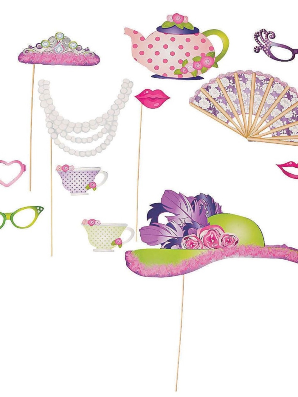 Brand New & Sealed. Tea Party Photo Booth Props Set